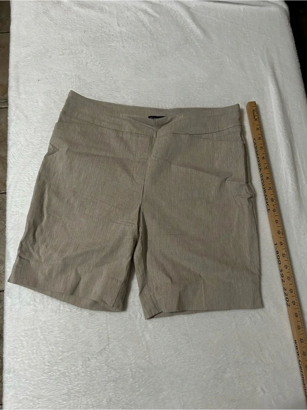 Hilary Radley Beige/Tan Stretch Bermuda Shorts